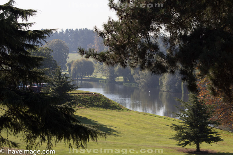 Brocket Hall golf course across the lake