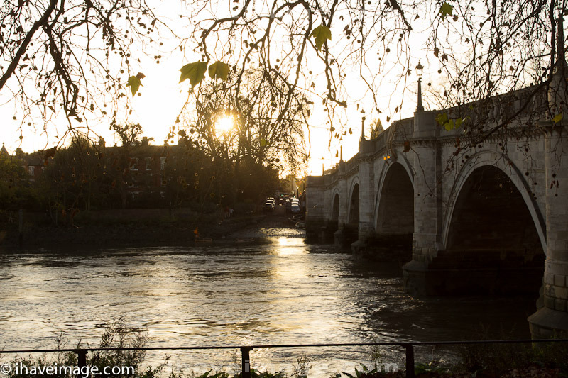 Sunset at bridge Richmond upon Thames