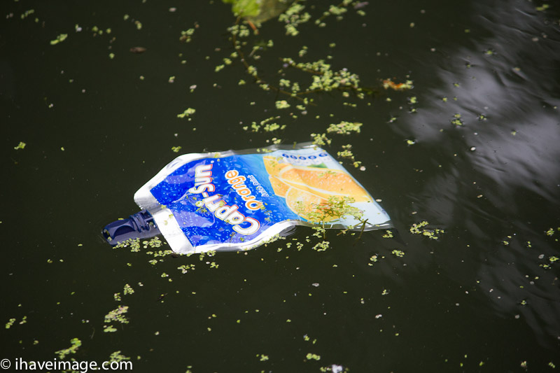 Juice packet in the canal